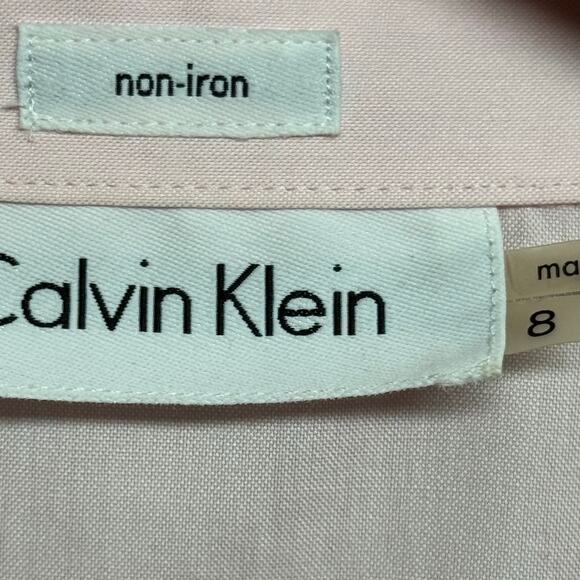 Calvin Klein Pink Sleek Timeless Tailored Button Down Non-Iron Shirt Size 8 - Picture 6 of 8